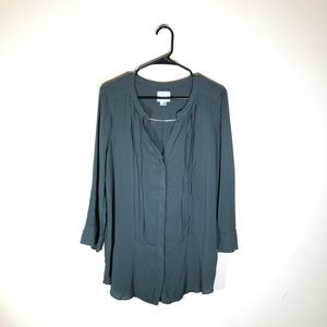 Maeve Anthropologie Green Blouse Button-Up